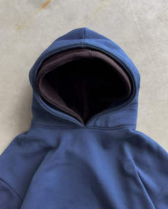 2025 hommes personnalisé 100% coton polaire sweats à capuche tricotés coupe régulière manches longues pull à capuche Double capuche hommes sweats à capuche - Product Image 3