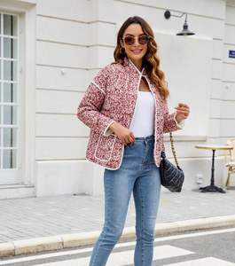 <b>Ladies</b> XL Size <b>Winter</b> Puffer Jacket Slim Cotton Stand Collar <b>Coat</b> Quilted Nylon Lining Embroidery Wholesale Supply - Product Image 3