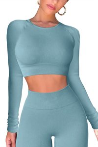 <b>Women</b> Yoga Set Quickly Dry Soild Color <b>Womens</b> Activewear Workout Clothing Sexy Yoga Fitness Wear - Product Image 5