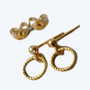 Pendientes de aro cortos de moda de Plata de Ley 925 chapados en oro de 18 quilates para mujeres y niñas Diseño de gota de moda - Product Image 5