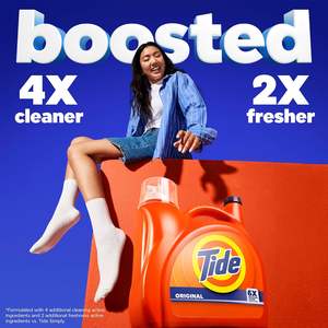 Détergent à lessive liquide Tide, parfum original, 125 fl oz, 100 lavages, nettoyage renforcé même à l'eau froide avec lavage concentré - Product Image 3