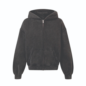 Sweat à capuche en coton éponge français 100% de luxe pour hommes saison d'hiver à motif solide personnalisé avec fermeture éclair lourde taille XS vente en gros - Product Image 1