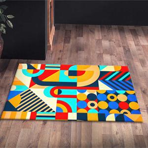Alfombra Estampada Multicolor: Moderna, Gruesa, Antideslizante, Diseño Artístico, Alfombra Suave No Tejida - Product Image 4