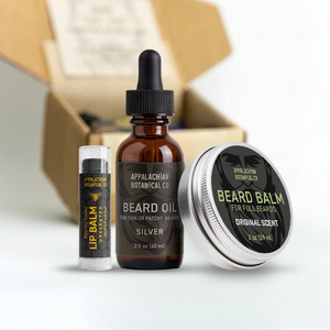Ensemble de soins pour barbe ABCo Silver : Huile à barbe (2 oz) & Baume à barbe (2 oz) - Extraits botaniques & Huiles essentielles, Sans cruauté animale - Product Image 2