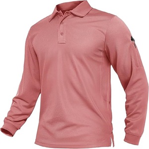 Camisetas para hombre Polo personalizado Color sólido Poliéster Botón Golf Polo Solapa Manga larga Polo para hombre Camisa 100% Algodón - Product Image 6