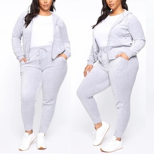 Luxury Zip Up Tracksuit Cotton Two Piece Set Premium Streetwear Outfit Oversized Zip <b>Hoodie</b> and Joggers Soft Terry Fabric Inside - Product Image 4
