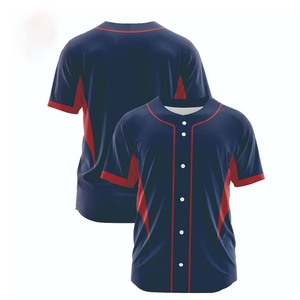 Maillots de baseball personnalisés en sublimation 100% polyester, prix de gros, uni, rayé, avec motif de nom d'équipe, marque privée - Product Image 2