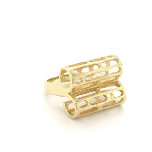 Bague en or jaune massif 18 carats en forme de crochet de diamant de style classique accessoires plaqués or véritable bijoux de mode de fiançailles pour femmes - Product Image 5