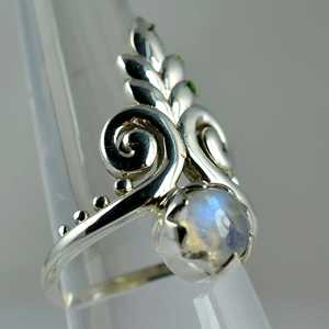 Rainbow Moonstone 925 Sterling Silver <b>Dainty</b> Handmade <b>Ring</b> Boho June Birthstone Jewelry Perfect Gift for Her Birthday - Product Image 2