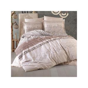 Ensemble de housse de couette Double Ranforce chic Mahfer V1 Beige élégant V1 Beige literie - Product Image 1