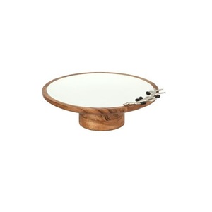 Support à gâteau rond de qualité supérieure avec finition émaillée imprimée pour les mariages et les fêtes d'anniversaire - Product Image 1