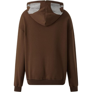 Customized Full Face Zip Pullover Hoodies 100% Cotton <b>Thick</b> <b>Fleece</b> Breathable Anti-Wrinkle Winter Warm Soft Men - Product Image 5