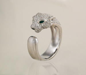 Joyería de marca de lujo Hip hop diamante cabeza de leopardo anillo abierto corte redondo laboratorio cultivado diamantes para hombres - Product Image 6