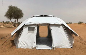 Tente familiale géodésique en aluminium bleue, très vendue, pour 5 personnes, double couche, quatre saisons, résistante à l'eau, installation facile, pour situations d'urgence et de catastrophe - Product Image 2