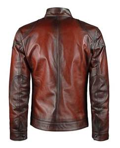 High Street Custom 100% Genuine Leather Stand Collar Multicolor Wax Jacket with Breathable <b>Viscos</b> Lining and Zipper Closure - Product Image 2