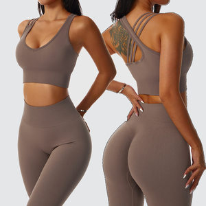 Plain Dyed New Arrival Latest Design <b>Women</b> Yoga Set Best Price Low Moq Solid Color <b>Women</b> Yoga Set For Sale - Product Image 1