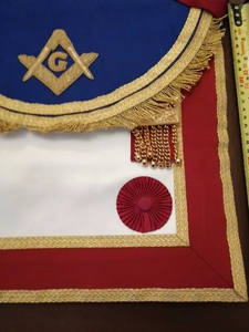 Delantal escocés masónico bordado a mano de alta calidad hecho a medida 2025 Azul Rojo blanco oro bordado delantales personalizados - Product Image 6