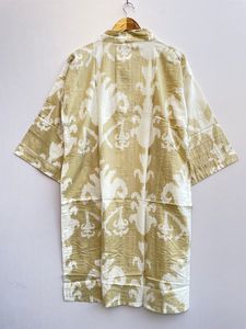 Women Kimono, Cotton Robe, Block Print, Comfortable Nightwear Dress, Bridesmaid Robe, Dressing Gown, Beachwear, Handmade Robe, - Product Image 4