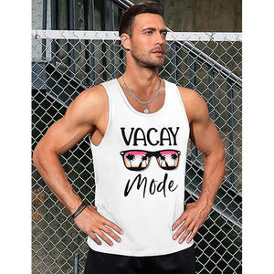 Débardeur sur mesure pour hommes Débardeur à dos de gymnastique en polyester avec logo personnalisé pour entraînement Débardeur à bretelles pour hommes - Product Image 4