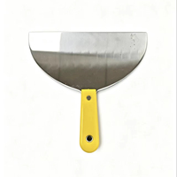 Spatule à mastic industrielle en acier au carbone de 8 pouces, grande et large, avec manche en plastique jaune, outil de finition pour le collage et le finissage des murs.