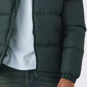 Veste matelassée imperméable à col montant en toile unisexe pour l'hiver, fermeture éclair sur le devant - Product Image 5