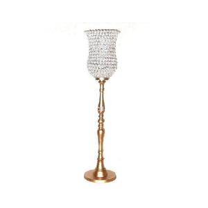 Candelabro de metal con cristal para luz de té Candelabro elegante y farol para decoración de bodas y eventos - Product Image 5