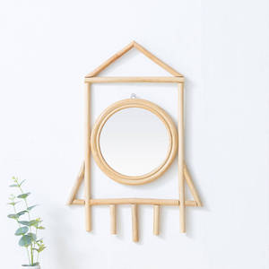 Espejo único de ratán para niños en forma de cohete diseño lujoso para decoración de habitaciones o recuerdos - Product Image 2
