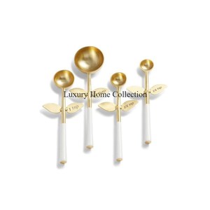 ถ้วยตวงพร้อมช้อนสแตนเลสขัดเงาเครื่องครัวสีทองอุปกรณ์ทำขนมอบ - Product Image 4