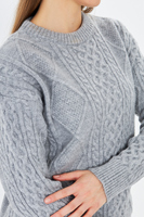 Suéter de Punto para Mujer, Cuello Redondo, Cálido, Cómodo y Elegante, Suéter de Punto con Patrón