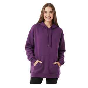 Sweat à capuche oversize en coton de haute qualité pour femmes, épaules tombantes, couleurs personnalisables, saison hivernale, design OEM - Product Image 3