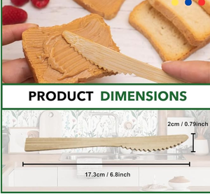 Couteau en bois jetable Couverts biodégradables écologiques pour la fête, pique-nique, utilisation au restaurant - Product Image 2