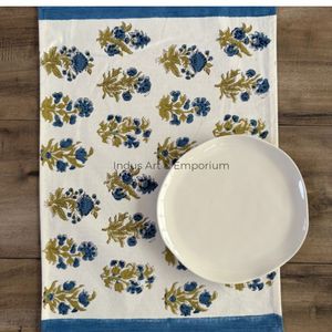 Custom Hand <b>Block</b> Printed Square Placemats & Napkins 100% Cotton Home Use Reusable - Product Image 5