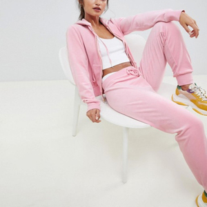 2024 Slim Fit <b>Men's</b> <b>Velour</b> Velvet <b>Tracksuit</b> Custom Logo Skinny Sweatsuit for <b>Men</b> Women with Maternity Feature Model VTS-13 - Product Image 1