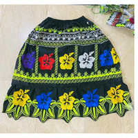 Falda Lápiz Tradicional de Micronesia, Chuuk, Pohnpei, Bordada, Informal, de Tela de Algodón, Antibacteriana, Hasta el Tobillo, para Mujer
