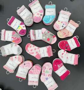 FS Factory Chaussettes en coton biologique pour enfants Chaussons de sol mignons en forme de dessin animé pour nouveau-né Chaussettes de marche antidérapantes pour enfants de 0 à 3 <span class=keywords><strong>mois</strong></span> - Product Image 1