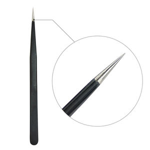 Pinzas Profesionales de Acero Inoxidable Antimagnéticas para Pestañas, Punta Lisa de 10 mm, Modelo KI-LT-2382, Logotipo Personalizado, Herramientas OEM/ODM, Venta al Por Mayor - Product Image 4