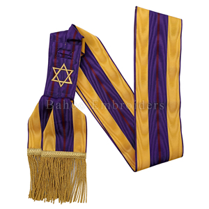 MASONCI REGALIA ORDEN DE MONITOR SECRETO GRAND SASH CON BORDADO HECHO A MANO Y CINTA LISA MAROON - Product Image 3