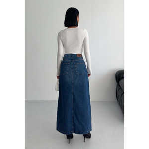 Jupe longue droite en jean - Product Image 5