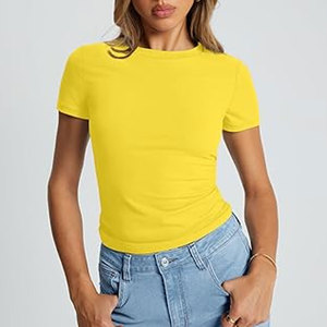 T-shirts pour femmes à logo personnalisé, manches courtes, crop top - Product Image 6