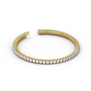กำไลเทนนิสชุบทองคำขาวและทองคำเหลือง 14KT คุณภาพสูง ขายดีที่สุด ดีไซน์เรียบง่ายทันสมัย เครื่องประดับหรูหราสำหรับทุกเพศ - Product Image 4