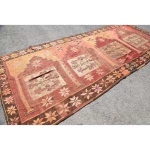 Tapis Kilim Turc Vintage 5.4 X 13.3ft Brun Orange Patchwork Design Plat Tissage Laine Jute Tapis pour Adolescents Rectangle Couloir Latex - Product Image 4