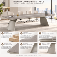Table de conférence de luxe pour cadres, bureau de salle de réunion moderne avec bureau à double niveau pour salle de réunion haut de gamme