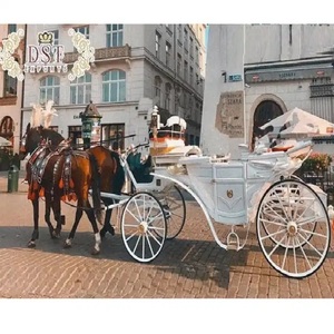 Fabricant de calèches victoriennes blanches de luxe Dernières voitures Victoria de mariage Chariot à chevaux quatre places de style américain - Product Image 1