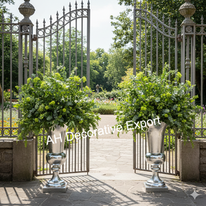 Custom Modern Metal Matt <b>Black</b> Round Tabletop Flower Vase with Portable Design for Event <b>Decoration</b> - Product Image 4