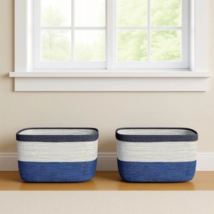 Juego de 2 Cestas de Almacenamiento de Macramé para Artículos Esenciales del Hogar, Organización Diaria, Decoración y Uso Multiusos, Procedentes de la India - Product Image 5