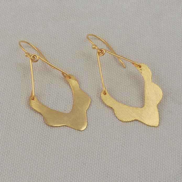 Women's Large Geometric Boho Statement Earrings Fashionable Brass Shine Gold Plated Metal Low Price Gift Jewelry