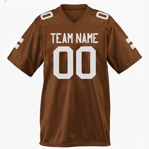 Camiseta de Fútbol Personalizada Marrón, Uniforme de Equipo de Malla Transpirable, Nombre y Número Personalizados, Manga Corta, Ropa Deportiva Ligera - Product Image 1