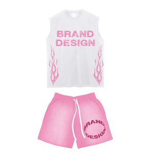 Conjunto de pantalones cortos informales de alta calidad con logotipo personalizado al por mayor, conjunto de chándales de verano para hombre, camiseta sin mangas y conjunto de pantalones cortos para hombre - Product Image 4