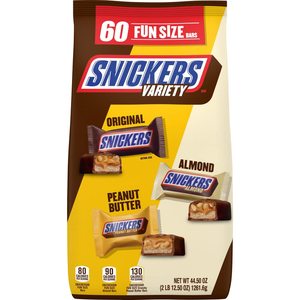 Assortiment de barres chocolatées SNICKERS Original, au beurre de cacahuète et aux amandes, format familial, 44,5 oz, sac de 60 pièces - Product Image 4