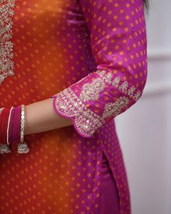 Beau miroir travaillé pur Chinnon Top élégant brodé Dori séquence pantalon contraste Dupatta indien pakistanais fête - Product Image 3